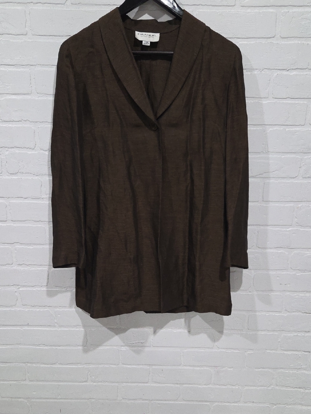 Emanuel Ungaro Brown Open-Front Blazer